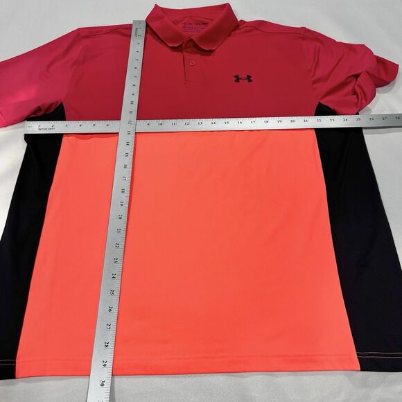 Under Armour Men Performance Blocked Golf Polo Shirt UPF40‎ Ref Orange Size 2XL - Picture 6 of 7